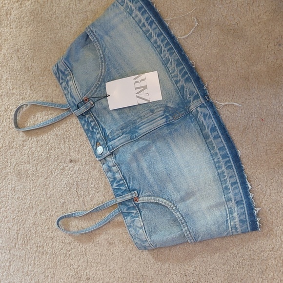 RARE!Zara NWT Denim Top Size S - Picture 6 of 11